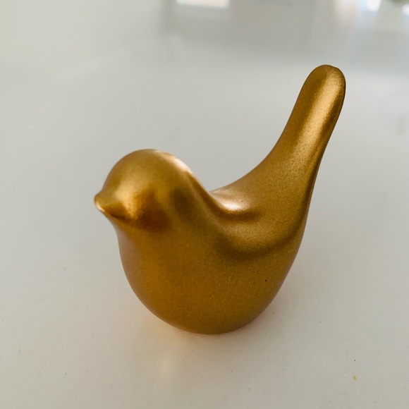 Bird Decor Home Tray Shelf Small Resin Gold - Picture 3 of 4